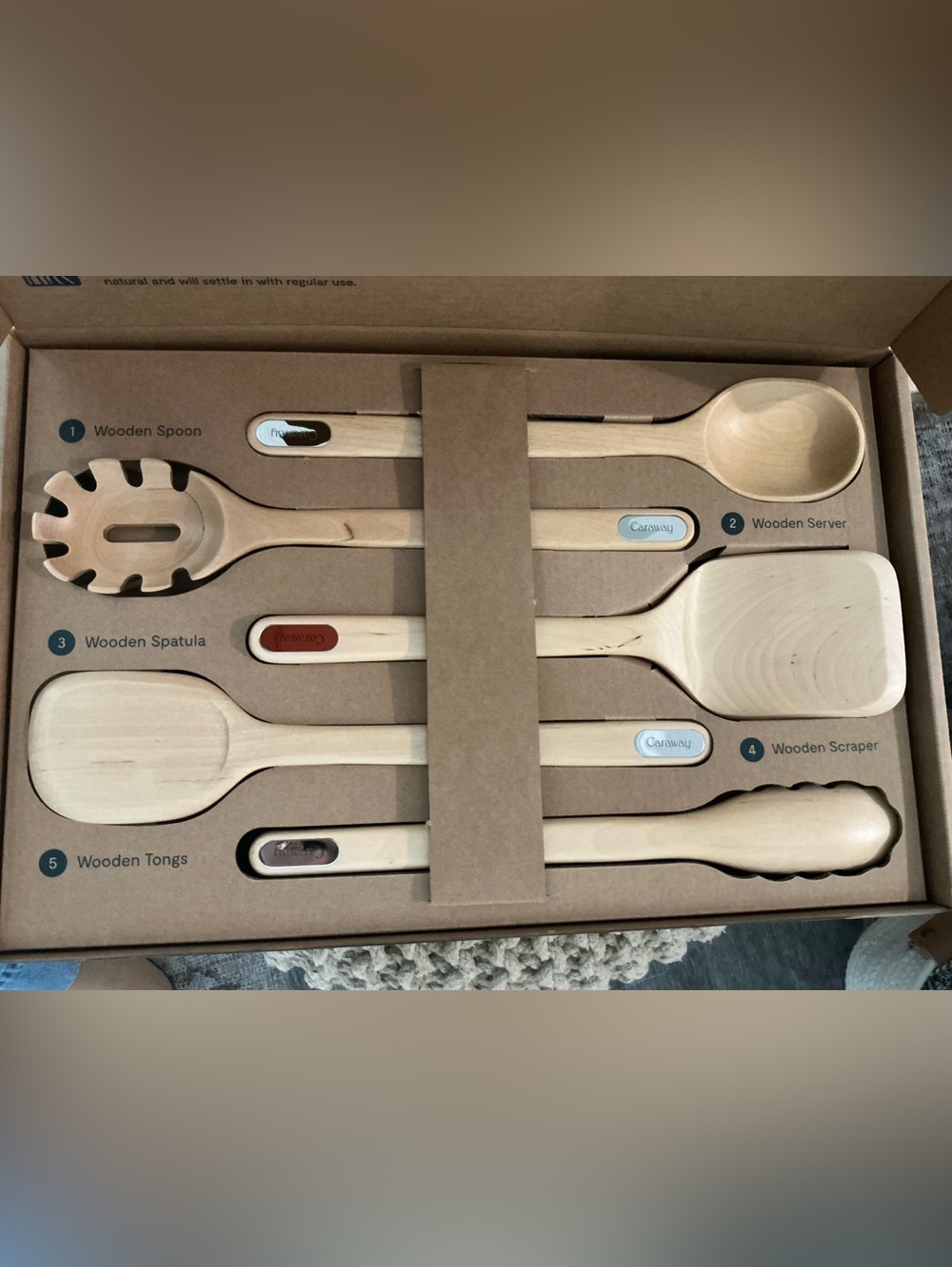 Wooden Kitchen Tool Set - Natural Wood 5-Piece